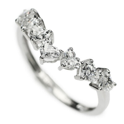 Brand New K18WG Heart Shape Cut Diamond Ring D1.00ct V Free