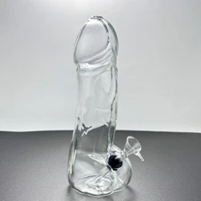 Unique Thick 8" Male Penis Glass Bong Smoking Water Pipe Hookah Bubbler W/Bowl