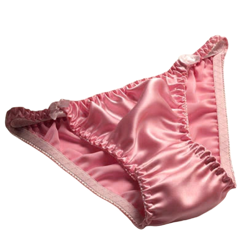 Bikini Solid 100% Silk Panties for Women Pink Brief Purple White Beach Underwear-image