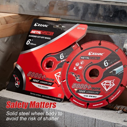 EZARC Diamond Cutting Wheel 6In for Metal Cut Off Wheel Disc on Rebar