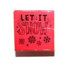 CraftSmart Let it Snow Snowflakes Wooden Rubber Stamp Holidays Christmas H8