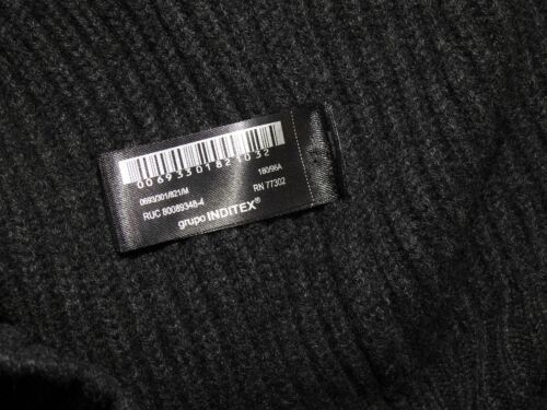 ZARA $399 Cashmere Rib Thick Knit Dark Grey Turtleneck Sweater Sz M NWT 0693/301 - Picture 9 of 24