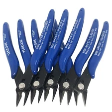 US 5PACK YEGEOOE Flush Wire Cutter Blue Diagonal Cutting Pliers Side Nippers