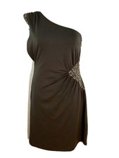 Forever 21 Dress Studded Embellished Sleeveless Bodycon Stretch Medium Gray