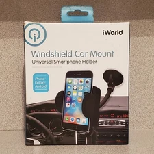 iWorld Windshield Car Mount Universal Smartphone Holder Black