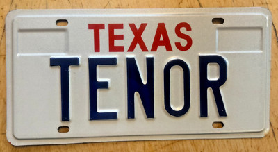 VANITY LICENSE PLATE '' TENOR ''  SELMER MK 6 SAX VOICE MUSIC