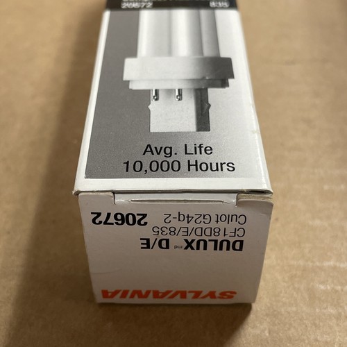 Sylvania DULUX D/E 20672 Compact Fluorescent 4 Pin Double Tube 3500K, 18 Watts - Picture 3 of 4