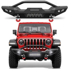 Front Bumper For 2020-2024 Gladiator JT & 2007-2024 Jeep Wrangler JK/JL Sahara