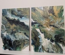 Abstract Acrylic Painting set of 2 ( 2x 70x50cm )