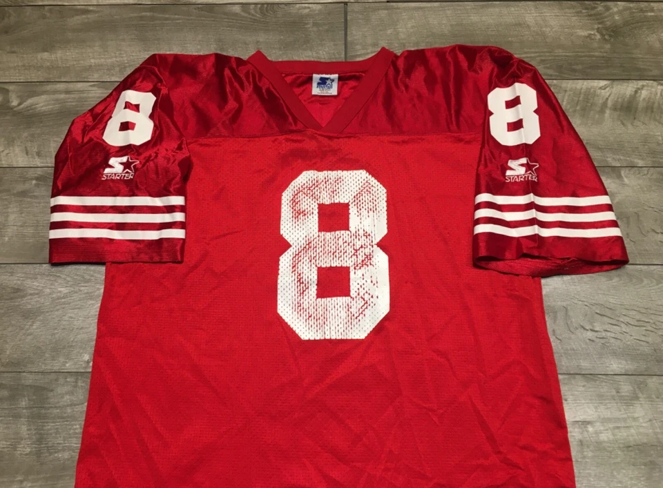 Camiseta deportiva de fútbol americano Steve Young de los San Francisco 49ers uniforme 52 XL vintage Foto 3 de 4