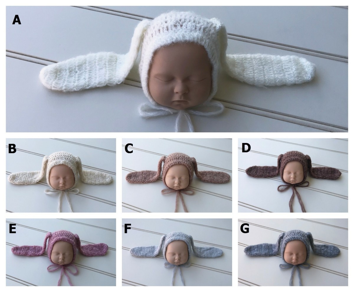 Newborn Bunny Rabbit Bonnet Photo Shoot Prop Easter Baby Boy Girl Hat  Beanie