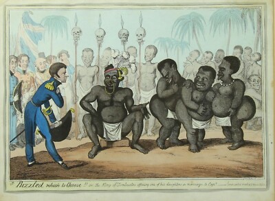 Robert Isaac CRUIKSHANK (1789-1856) Satirical Print PUZZLED WHICH TO CHOOSE!1818