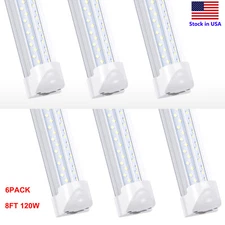 6PACK 8FT LED Shop Light 120W T8 Linkable LED Light Fixture For Garage Warehouse
