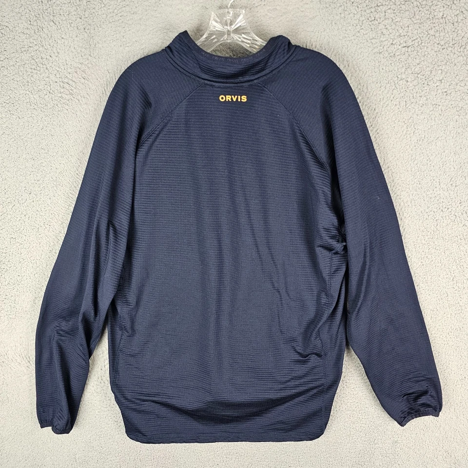 Orvis Horseshoe Hills 1/4-Zip Men's Navy Stretch Long Sleeve Vertical Zip Pocket - Image 2 of 4