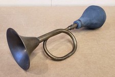 Vtg Brass Squeeze Bulb Horn Antique Old Car Taxi Motor Bike Horn Original Works