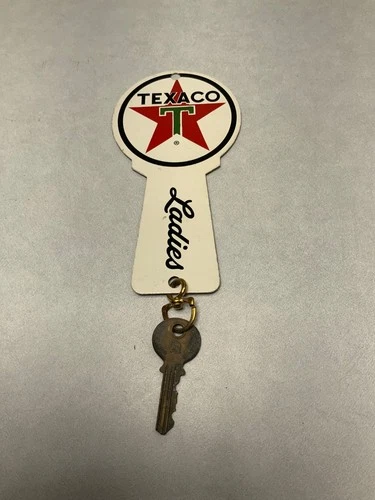 Vintage Texaco Ladies Restroom Key Holder With Key