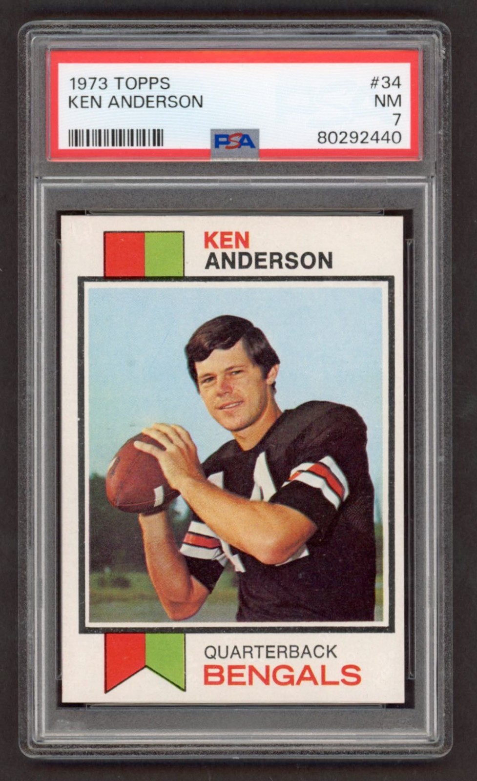 1973 Topps Football #34 Ken Anderson PSA 7 Nr-Mint Cincinnati Bengals Rookie RC