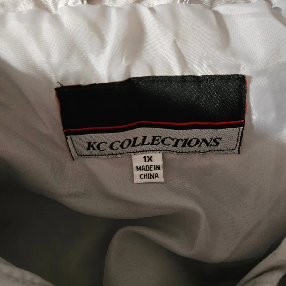 KC Collections Womens Puffer Coat Light Gray Quilted Warm Winter Size 1X - Image 2 of 4