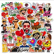 Bad Bunny Waterproof Stickers -50pcs- Spanish Music Stationery Arts  Crafts