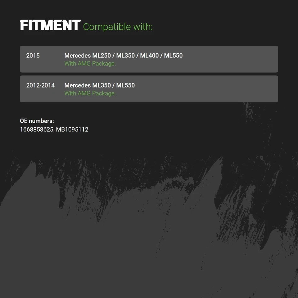 For Mercedes-Benz ML250 15 Replacement Front Lower Bumper Valance Standard Line Foto 2 de 2