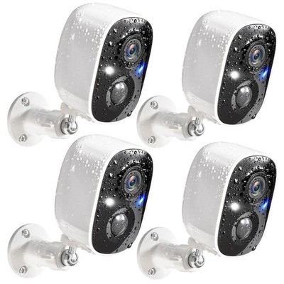 GMK Security Cameras Wireless Outdoor 4 4 Count Standard (Pack of 1), White