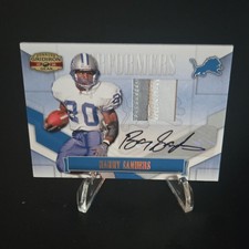 Donruss 2008 Gridiron Gear Performers Barry Sanders Auto Patch /15 #P-2 Lions