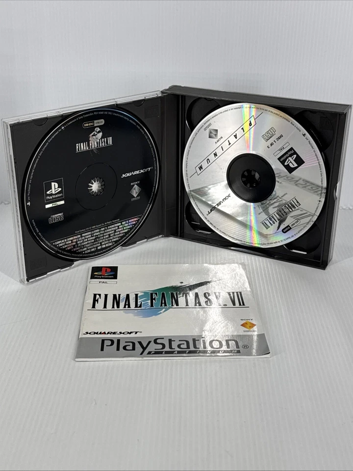 Final Fantasy VII Platinum PS1 PlayStation 1 Game Manual Case & Bonus Disc - Image 4 of 4