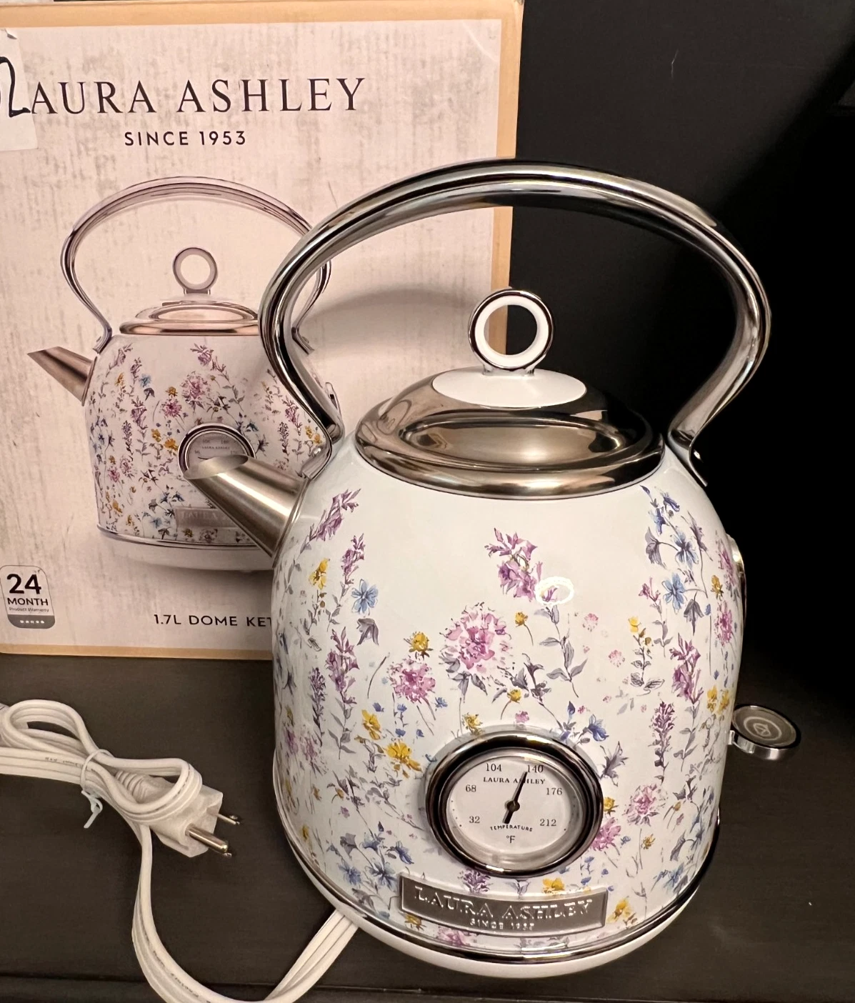 LAURA ASHLEY Electric Tea Dome Kettle 1.7L Rapid Boil Wild Meadow Floral Cottage