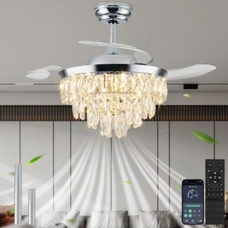 Ceiling Fan with Light DC Motor Dimmable LED (3 Colours) Quiet 36 inch