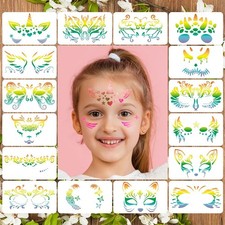 16 Pcs Face Paint Stencils Reusable Washable Body Painting White