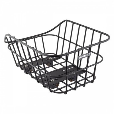 Basil Cento WSL Alloy E-Bike Front Basket - Weather-Resistant, Adjustable,