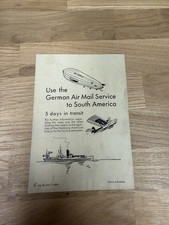1934 Germany Graf Zeppelin Timetable Card For South American Route.