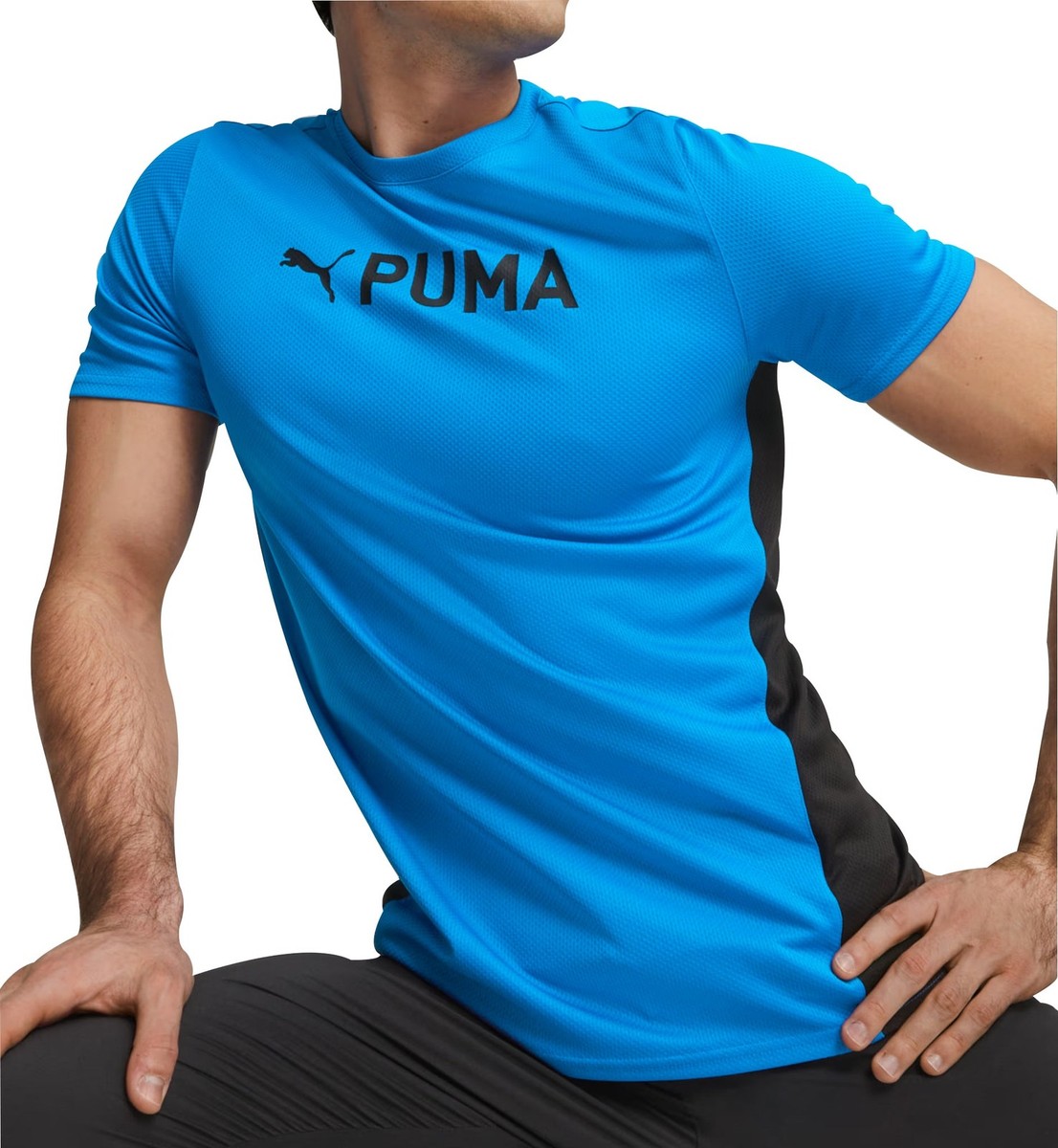 Puma Fit UltraBreath Mens Training Top Blue Short Sleeve Gym Breathable T- Shirt | eBay UK
