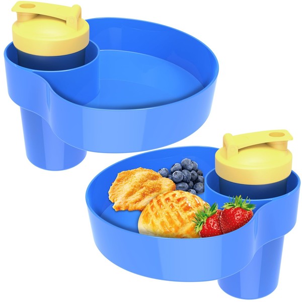 Bandeja de aperitivos de asiento de coche para niños: bandeja de viaje de coche para niños con portavasos, niños pequeños...
