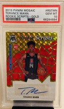 Terance Mann 2019 Panini Mosaic Rookie Scripts Gold Auto /25 RC, PSA 10 🏀🔥✍️