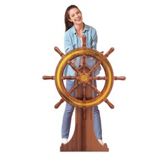 4 Feet Pirate Nautical Party Decorations Halloween Ship Wheel Cardboard Cutou...