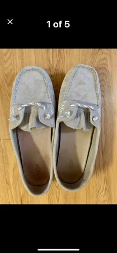 UGG mocassini slip on beige scamosciati scarpe ciabatte outdoor donna taglia 9