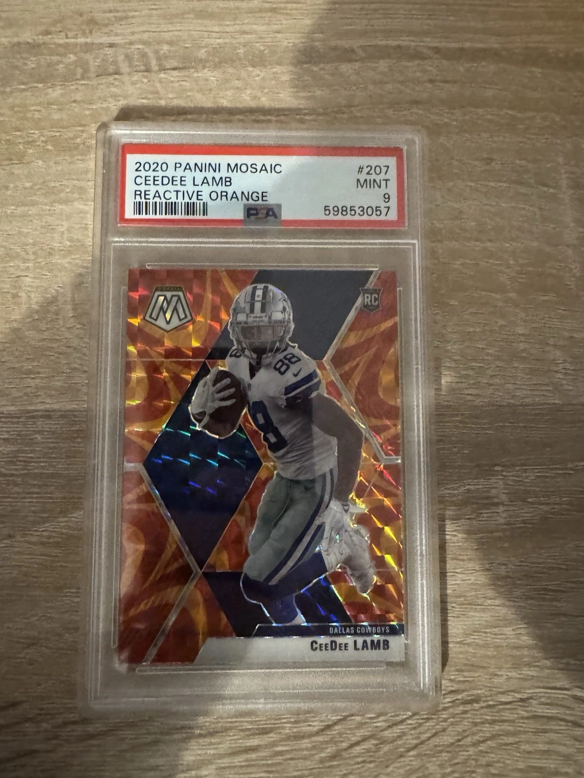 Deal for CEEDEE LAMB 2020 PANINI MOSAIC #207 REACTIVE ORANGE ROOKIE RC PSA 9 COWBOYS NFL