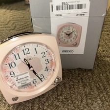 Seiko Alarm Clock QHP012 Bird Sounds snooze beep 3 melodies floral dial