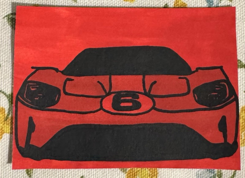 ACEO Art Card Redline Nights 1 Of 2 By Britney B Acrylic Art Car Art Tiny