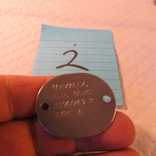 VINTAGE WW2 ERA US MILITARY  DOG TAG E.R. GONZALEZ USMC