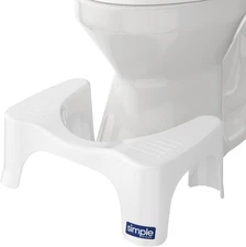 Squatty Potty Simple Curve Toilet Stool, 7" White - Healthier Bathroom Posture