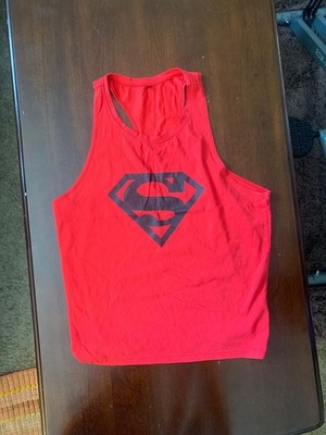 DC Comics Superman Shield Red Racerback Stringer Gym Tank Top