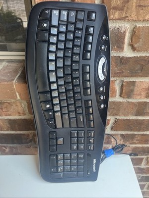Microsoft Comfort Curve Keyboard 2000 v1.0 USB Wired Ergonomic KU-0459 Tested