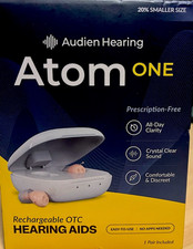 Audien Hearing Atom1 Rechargeable In Ear OTC Hearing Amplifier 24hr Battery Life