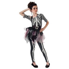 KOST&Uuml;M FASCHING KARNEVAL HALLOWEEN SKELEE BALLERINA M 5-7 JAHRE NEU