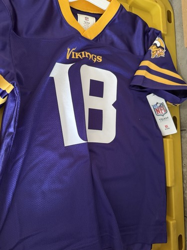 Justin Jefferson #18 Minnesota Vikings Youth L 12/14 Purple NFL Jersey NWT
