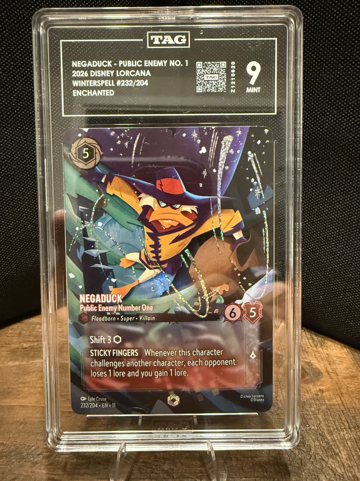 Negaduck - Public Enemy Number One (Enchanted) 232/204 Winterspell Holo TAG 10