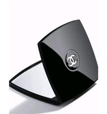 Chanel Limited Edition Double Compact Mirror Color Black NEW w Pouch And Box