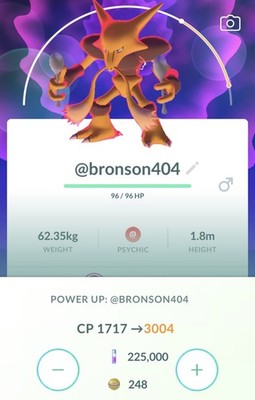 Pokemon L40 Dmax Alakazam Go 3 Skills